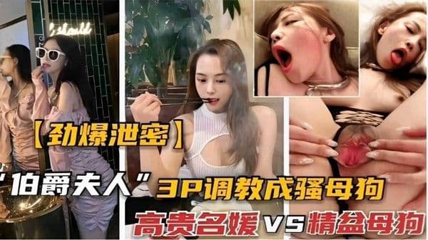 【黑料吃瓜】伯爵夫人3P调教成骚母狗高贵名媛vS精盆母狗