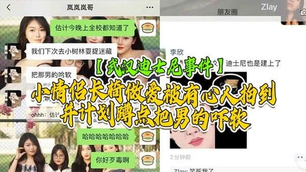 武汉迪士尼事件武汉学院迪士尼事件小情侣长椅做爱被有心人拍到并计划蹲点 把男的吓软