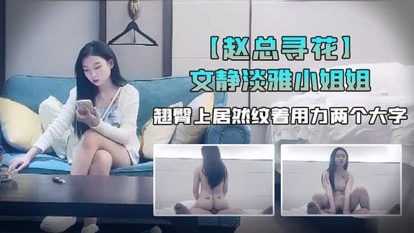 赵总寻花外表看着文静淡雅小姐.姐翘臀上居然纹着用力两个大字果然极品尤物